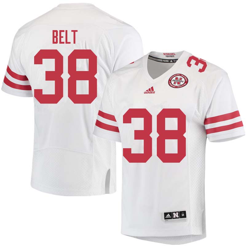 Men #38 Brody Belt Nebraska Cornhuskers College Football Jerseys Sale-White